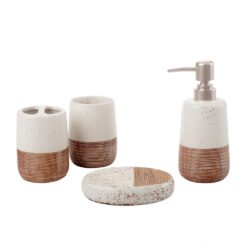 SET CERAM.4PZ P/BAÑO BAMBOO TIZA RUSTICO 242029C