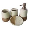 SET CERAM.4PZ P/BAÑO BAMBOO TIZA RUSTICO 242029C