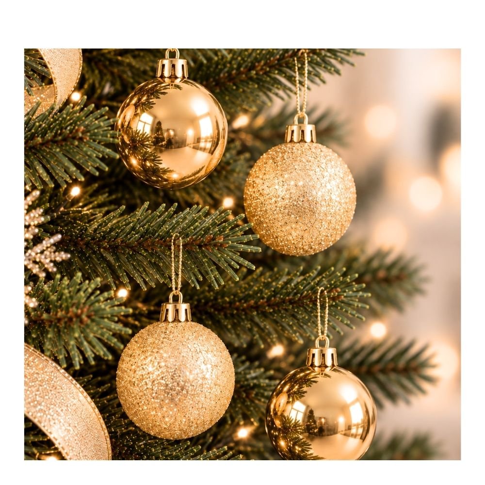BOCHA NAVIDAD 4C TUBO X24U DORADO 261047-D
