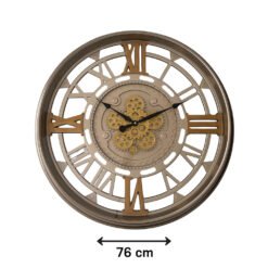 RELOJ PARED 76C 4 NºROM.MAQ.VISIBLE DORADO 251024