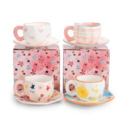 TAZA 9C C/PLATO 15C CERAM.DECORADA CJA 251307