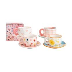 TAZA 9C C/PLATO 15C CERAM.DECORADA CJA 251307