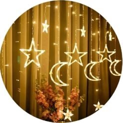 CORTINA ESTRELLA Y 1/2 LUNA LED CALIDA 3MT 251367