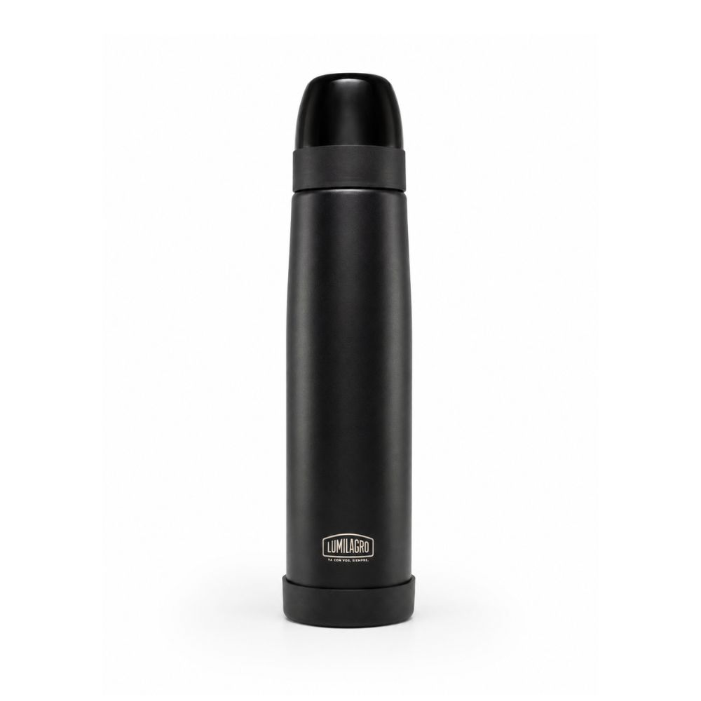 TERMO ACERO LUMINOX NEGRO 1LT LUMILAGRO C/CAJA
