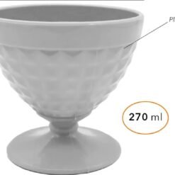 COPA POSTRE 10C RETRO FACETADO 270ML GRANITO