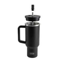 VASO ACERO TERMICO NEGRO C/SORBETE 880M LUMILAGRO