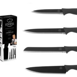 SET X4 CUCHILLOS AC.INOX.C/TACO NEGRO JOVIFEL