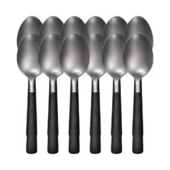 CUCHARA TE CAROL X12 MGO.TEXTURADO NEGRO