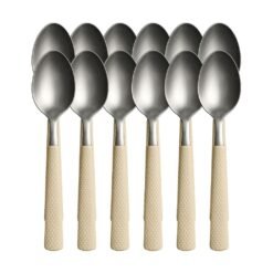 CUCHARA TE CAROL X12 MGO.TEXTURADO BEIGE