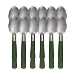 CUCHARA TE CAROL X12 MGO.TEXTURADO VERDE