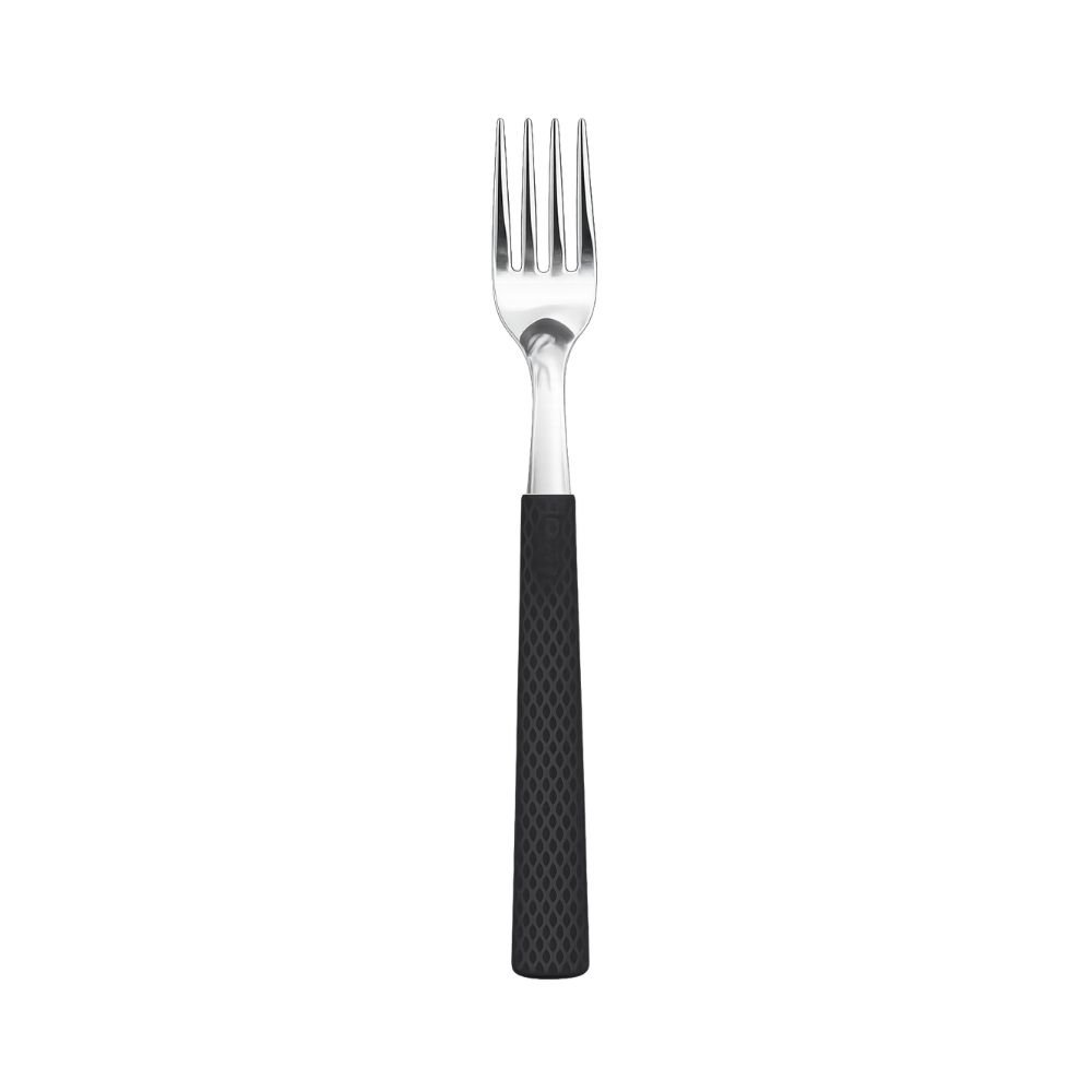 TENEDOR M.CAROL X12 MGO.TEXTURADO NEGRO