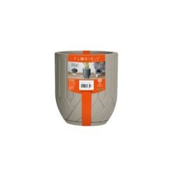 MACETA PLAST VALENCIA ARENADA 35C CEMENTO C/PLATO