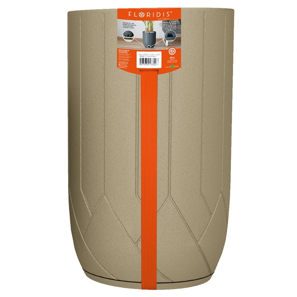 MACETA PLAST VALENCIA ARENADA 75C BEIGE C/PLATO