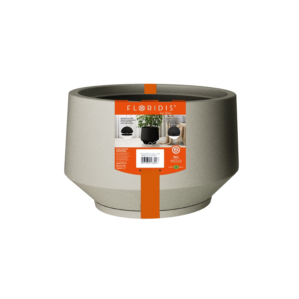 MACETA PLAST BERLIM ARENADA 31C CEMENTO C/PLATO