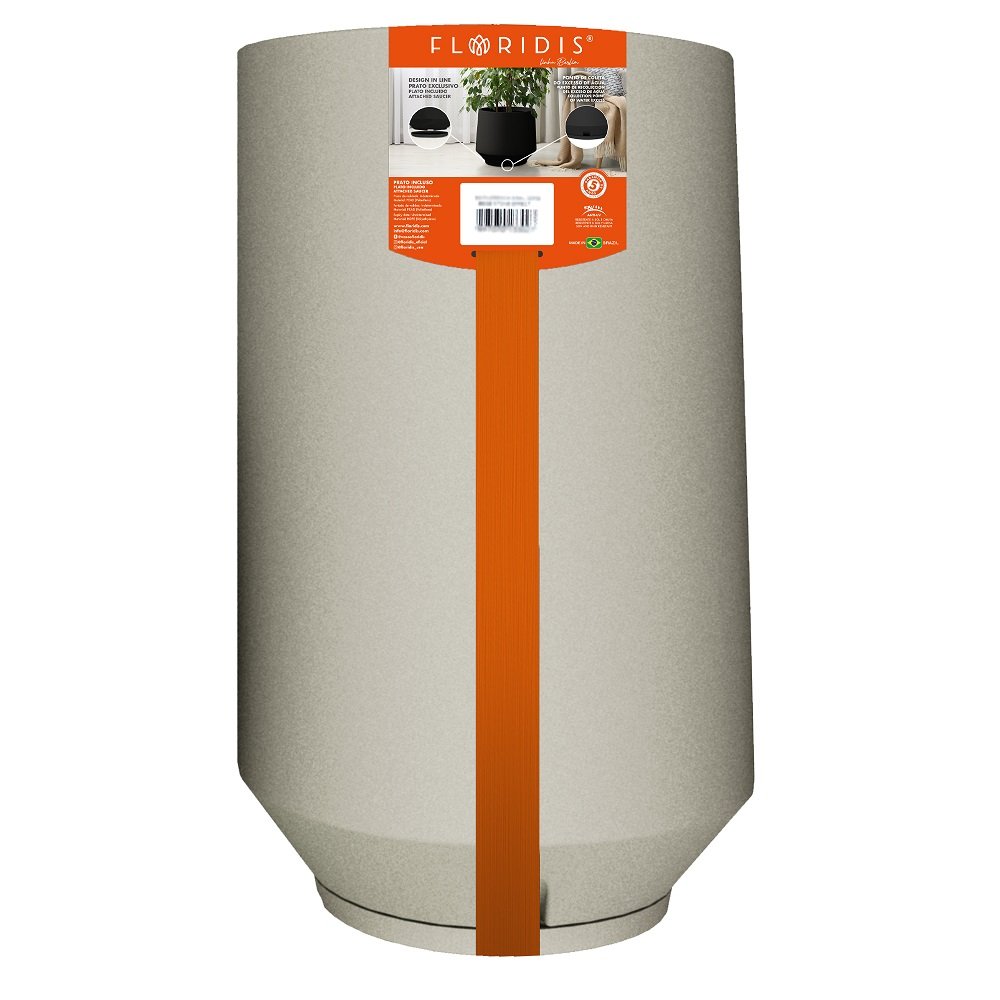 MACETA PLAST BERLIM ARENADA 64C CEMENTO C/PLATO