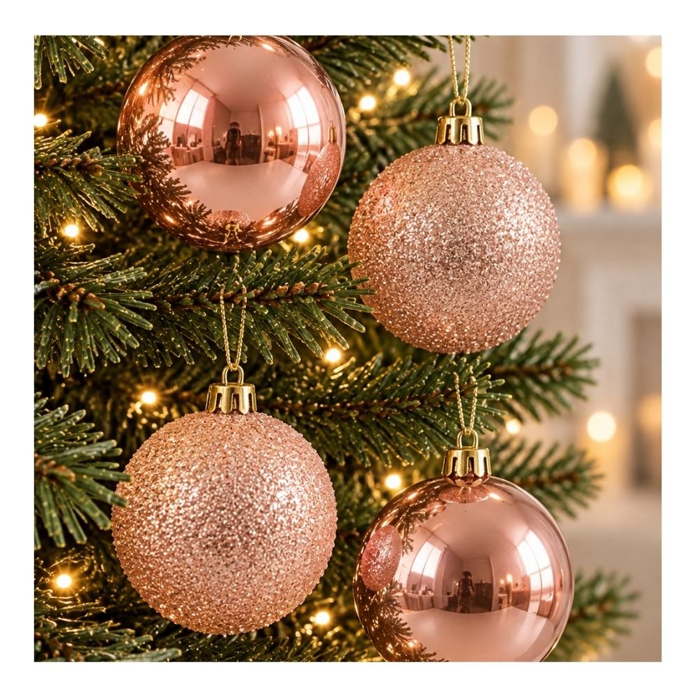 BOCHA NAVIDAD 6C TUBO X24U ROSA ORO 261049-C