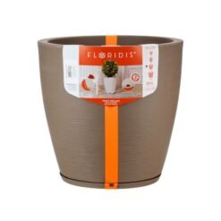 MACETA PLAST AMSTERDA 45C GRAFIATO OCRE C/PLATO