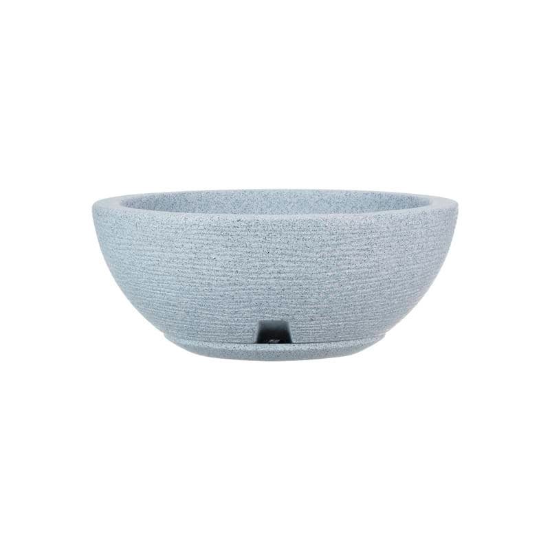 MACETA PLAST BOWL AMSTERDA 13C CENIZA C/PLATO