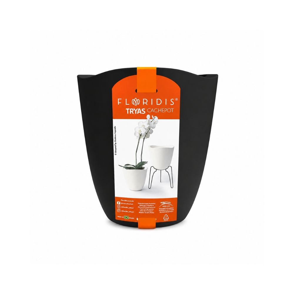 MACETA PLAST TRYAS JARDIN 18C NEGRO
