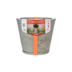 MACETA PLAST GENEBRA 35C MARMORATO BEIGE C/PLATO