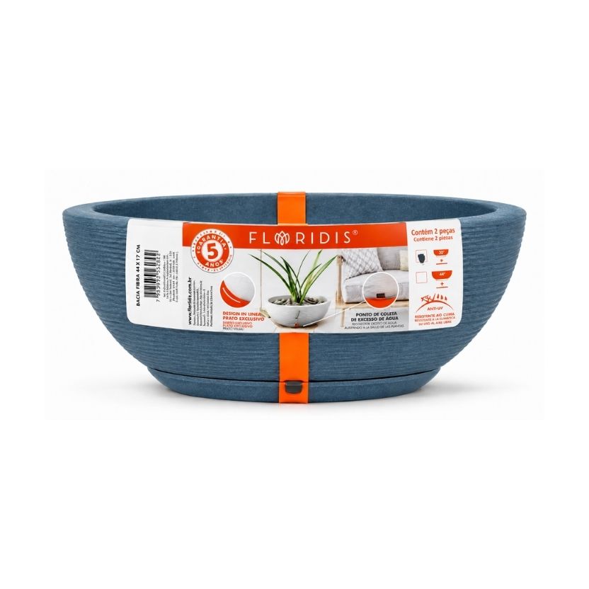 MACETA PLAST BOWL AMSTERDA 13C GRIS GRANITO C/PLAT