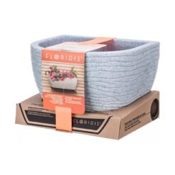 MACETA PLAST SISAL PARED 21C CENIZA C/PLATO