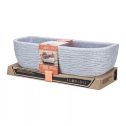 MACETA PLAST SISAL PARED 46C CENIZA C/PLATO