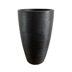 MACETA PLAST AMSTERDA 65C MARMORATO NEGRO C/PLATO