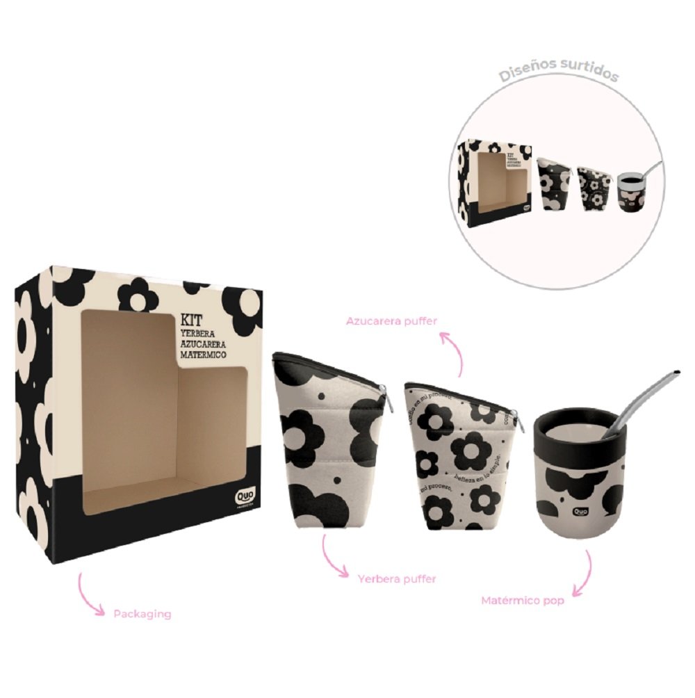 KIT YERBERA+AZUCARERA+MATE TERMICO CALMA