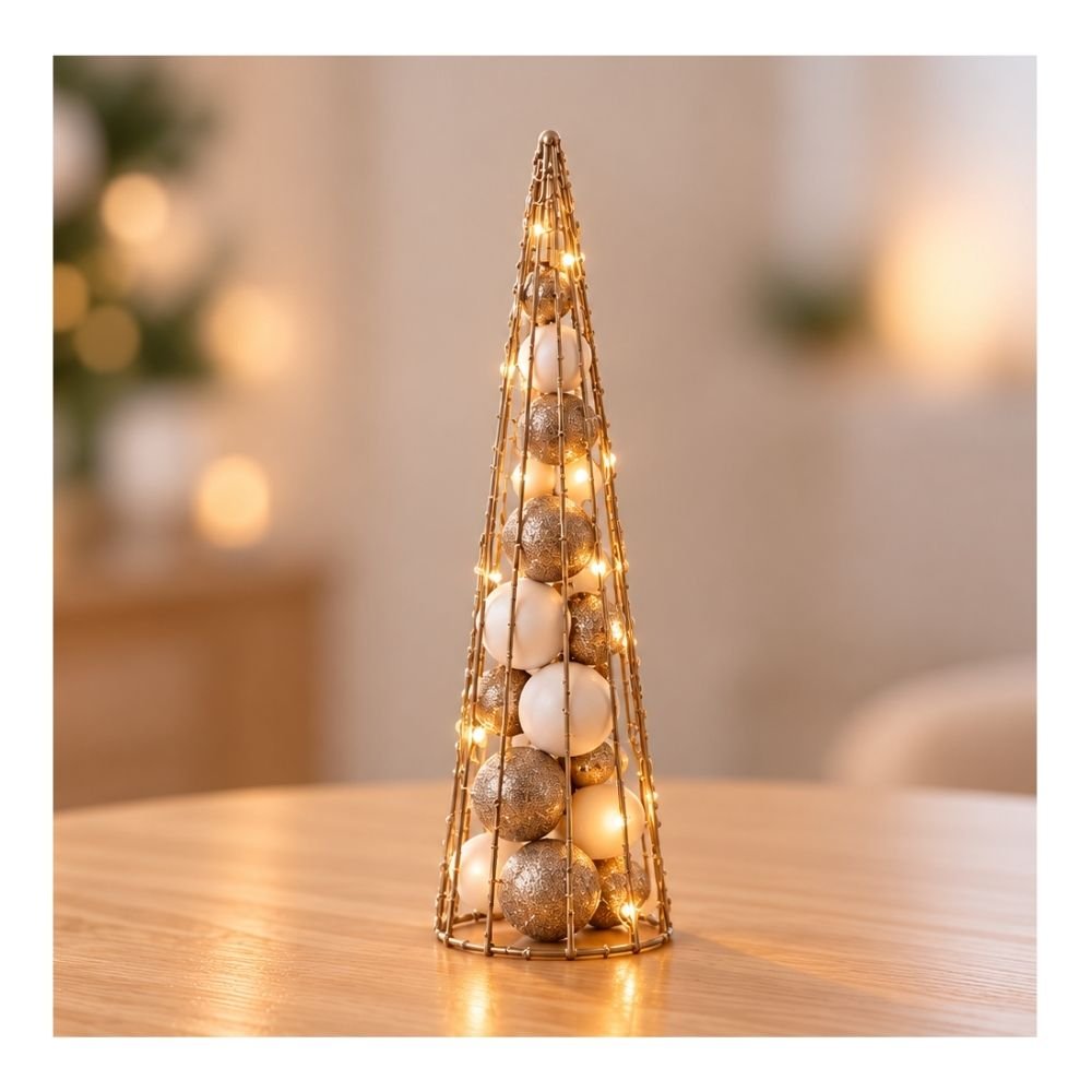 ARBOL NAVIDAD 50C ALAMBRE LED C/BOCHAS 261109