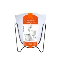 MACETA PLAST TRYAS CACHEPOT 18C BLANCO S.METAL NGO