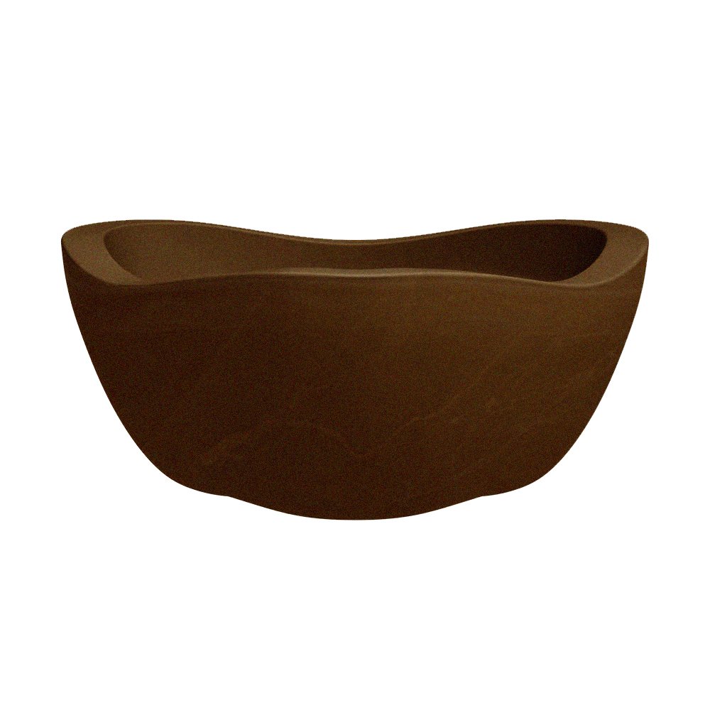 MACETA PLAST TRYAS JARDIN 38C MARMORAT.MARRON CAFE