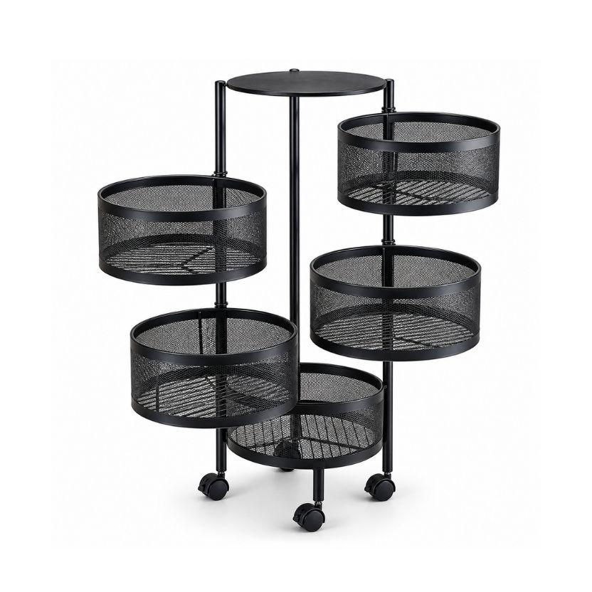 ORGANIZ.ACERO 5 NIVELES NEGRO C/RUEDAS 261596