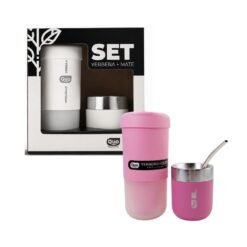 KIT MATE TER.+BOMB.+DESPOLVILLADOR BLANCO-ROSA