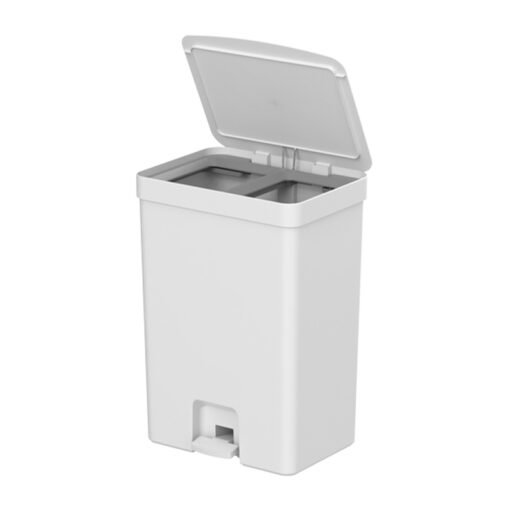 CESTO RESIDUOS 30L RECT.PEDAL DOBLE TRIUM BLANCO