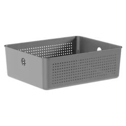 CESTA RECT.CALADO FLOW 27X22X9C GRIS