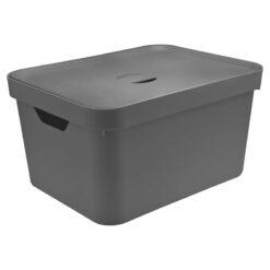 CAJA ORGANIZ.32L G C/TAPA CUBE GRIS