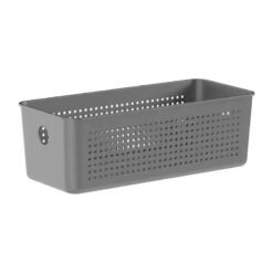 CESTA RECT.CALADO FLOW 27X12X9C GRIS
