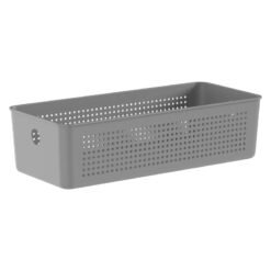 CESTA RECT.CALADO FLOW 34X15X9C GRIS