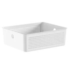 CESTA RECT.CALADO FLOW 27X22X9C BLANCO