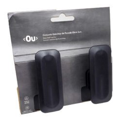 JGO.GANCHOS X2 P/PARED ELEVE NEGRO