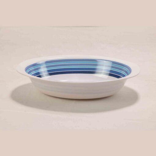 FUENTE OVAL PROF.25X18 MELAMINA BORDE AZUL