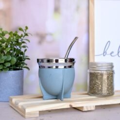 MATE PLAST.C/BOMB.RAICES CELESTE CJ.REGALO