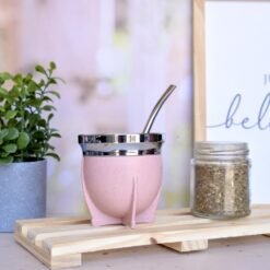 MATE PLAST.C/BOMB.RAICES ROSA CJA.REGALO