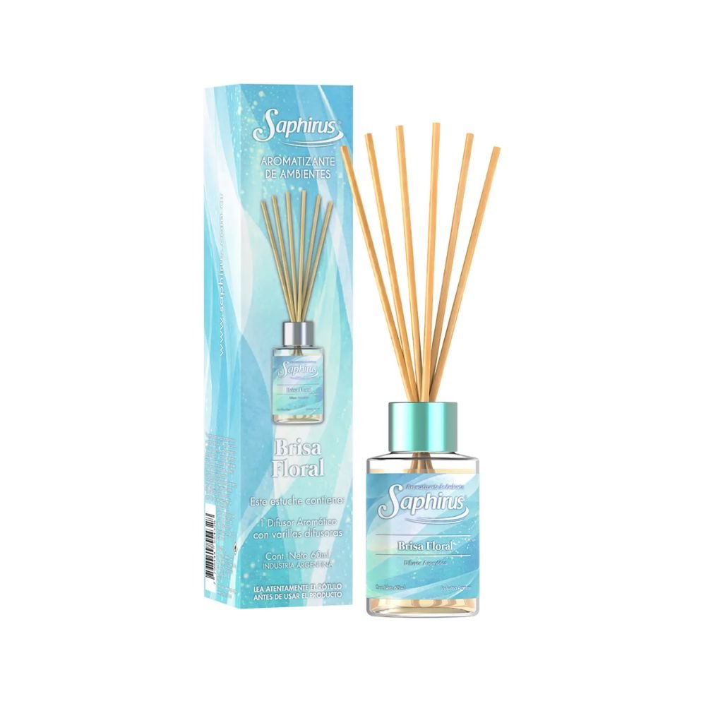 DIFUSOR AROM.C/VARILLA SAPHIRUS BRISA FLORAL 60ML