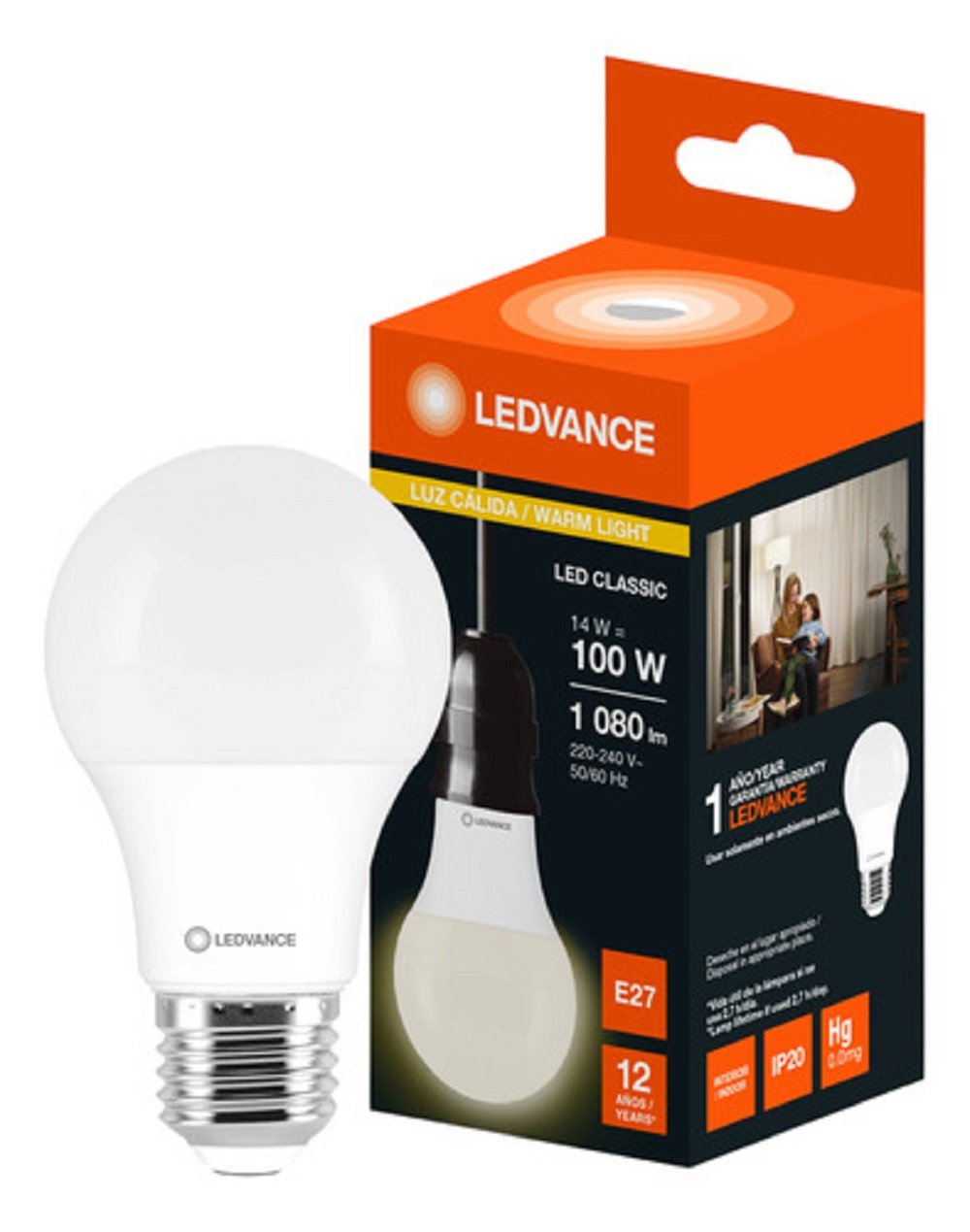 LAMP.LED 14W LUZ CALIDA LEDVANCE VALUE CLASSIC