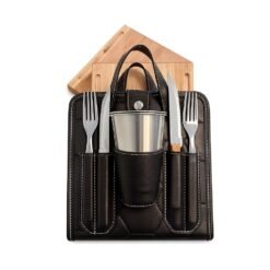 SET ASADO CUAD.DOBLE C/CUB.+2 VASOS FUTBOL