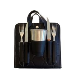 SET ASADO CUAD.DOBLE C/CUB.+2 VASOS FUTBOL