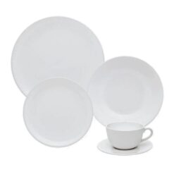 JUEGO VAJILLA PORCELANA 20 PIEZAS UNNI WHIT OXFORD