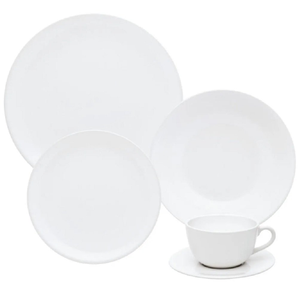 JUEGO VAJILLA PORCELANA 20 PIEZAS UNNI WHIT OXFORD